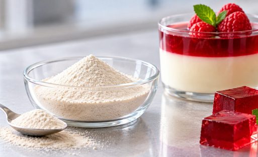 Agar Powder and Raspberry Jelly Dessert